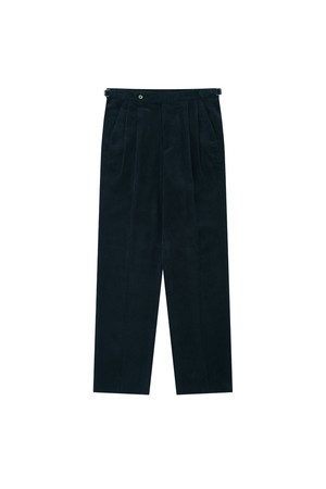 Corduroy adjust relaxed pants (Navy)