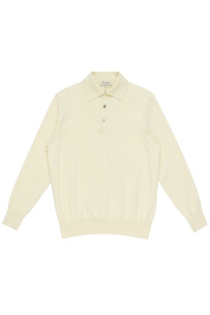 Essential Cotton Comfort Polo Knit (Ecru)