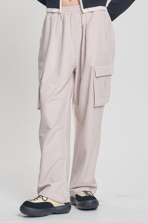 Wide Banding String Cargo Pants_Cream