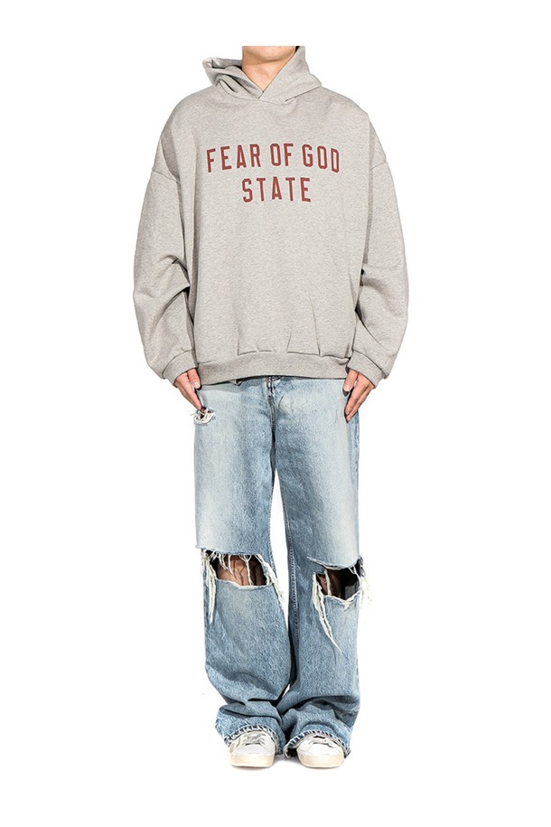 FEAR OF GOD - 스웨트셔츠 - [피어오브갓] 24FW 남성 플리스 후드 맨투맨 (192BT246251F DARK HEATHER)