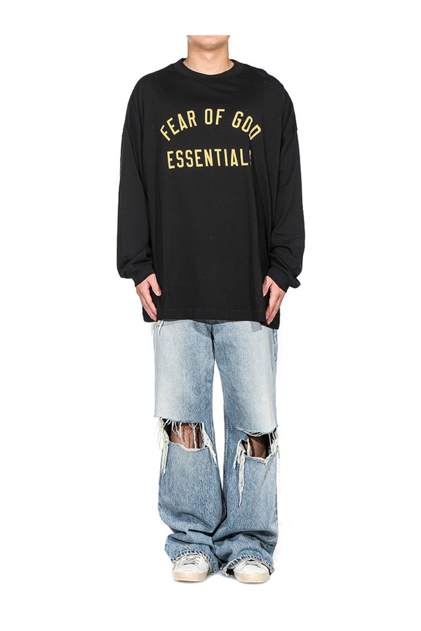 FEAR OF GOD - 긴팔티셔츠 - [피어오브갓] 24FW 남성 에센셜 긴팔 티셔츠 (125BT244200F BLACK)