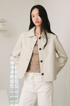 램스킨 베이직 자켓 [아이보리]