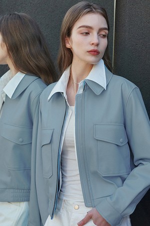 램스킨 포켓 자켓 [스카이]