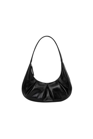 GLOSSY OVAL SHOULDER BAG [BK]