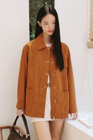 신세틱 소프트 레더 유틸리티 자켓 [브라운]