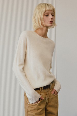 베이직 울100 라운드 니트 [10COL]