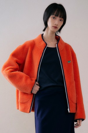 리얼 양털 플리스 집업 [오렌지]