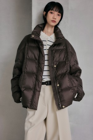 이지 웜 후디드 덕 다운 점퍼 [브라운]