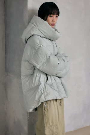 이지 웜 후디드 덕 다운 점퍼 [스카이블루]