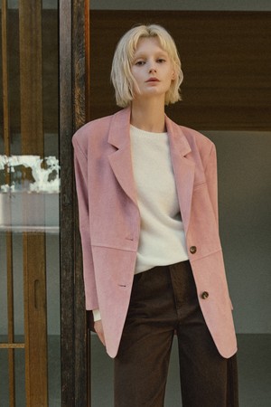 신세틱 스웨이드 싱글 자켓 [핑크]