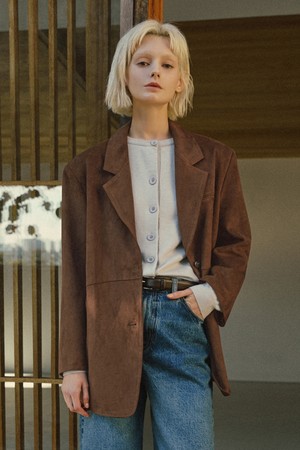 신세틱 스웨이드 싱글 자켓 [브라운]