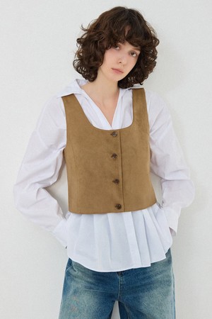 신세틱 스웨이드 베스트 [베이지]