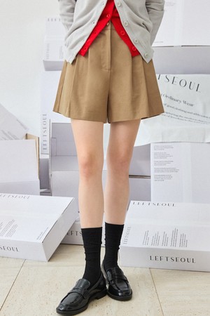 코튼 투 턱 쇼츠 [베이지]