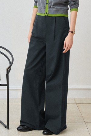 와이드 치노 팬츠 [다크 그린]