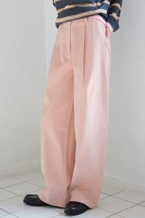 모던 핀턱 와이드 팬츠 [라이트 핑크]