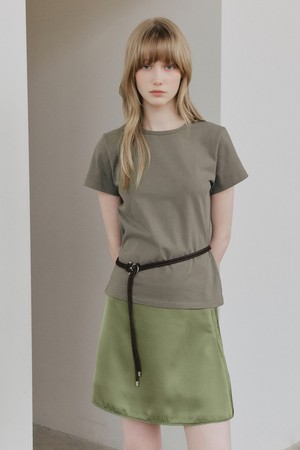 베이직 하프 티셔츠 [카키]