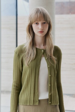 올데이 린넨 블렌드 가디건 [그린]