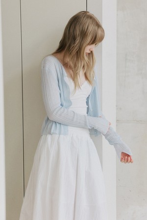 올데이 린넨 블렌드 가디건 [스카이블루]