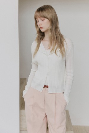 올데이 린넨 블렌드 가디건 [아이보리]