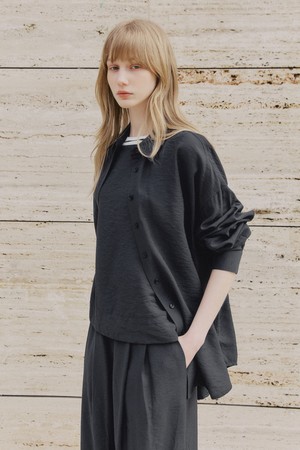 데일리 모달 오버핏 셔츠 [다크네이비]