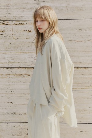 데일리 모달 오버핏 셔츠 [베이지]