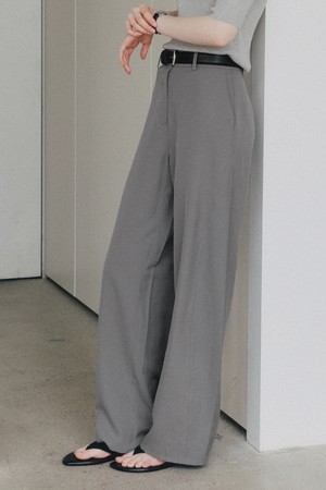커브드 와이드 슬랙스 팬츠 [그레이]