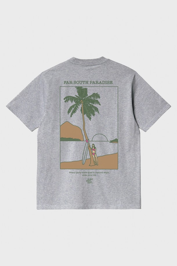 BETTER THAN SURF - 반팔티셔츠 - [BETTER THAN SURF] Retro Paradise Tee - Grey