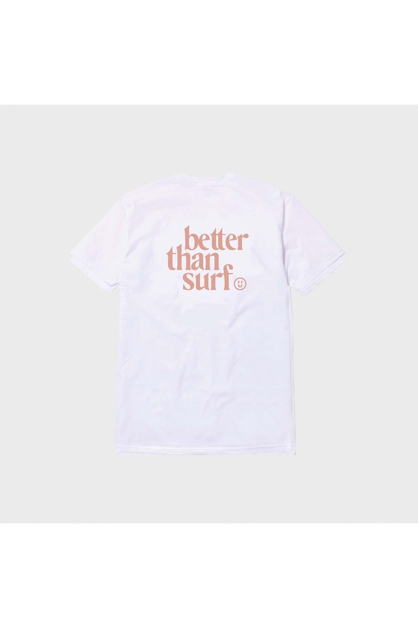 BETTER THAN SURF - 반팔티셔츠 - [BETTER THAN SURF] SMILE LOGO TEE - PALE PINK