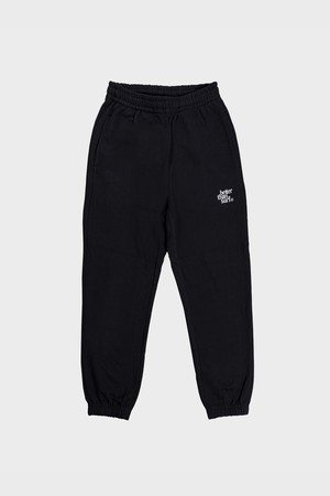 [BETTER THAN SURF] SMILE LOGO SWEAT LONG PANTS - black