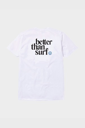 [BETTER THAN SURF] Black Smile Logo Tee - White