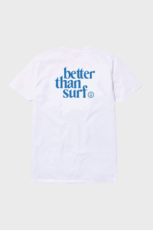 [BETTER THAN SURF] Blue Smile Logo Tee - White