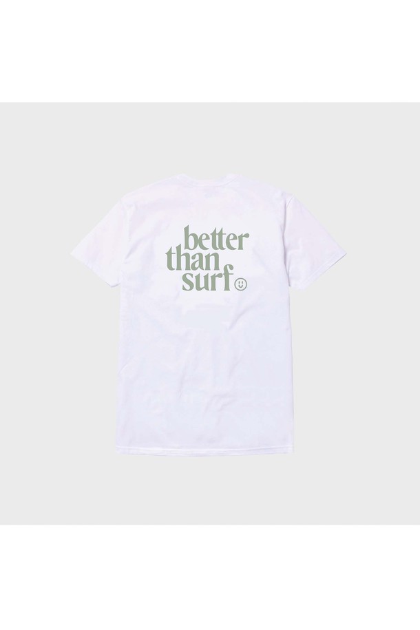 BETTER THAN SURF - 반팔티셔츠 - [BETTER THAN SURF] SMILE LOGO TEE - OLIVE GREY