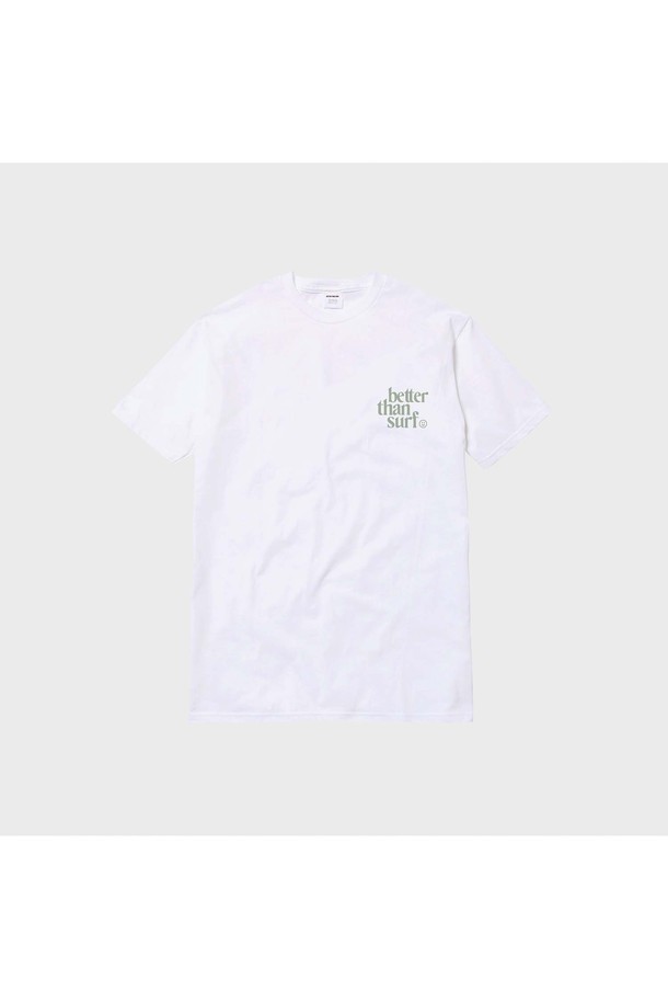 BETTER THAN SURF - 반팔티셔츠 - [BETTER THAN SURF] SMILE LOGO TEE - OLIVE GREY