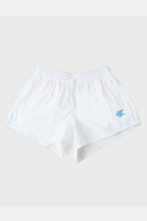 [BETTER THAN SURF] SMILE LOGO SHORT PANTS - WHITE 스마일 로고 숏팬츠 - 화이트