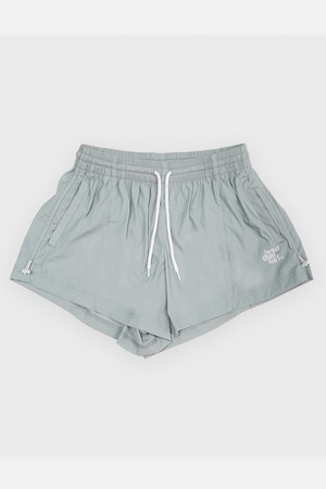 [BETTER THAN SURF] SMILE LOGO SHORT PANTS - OLIVE GREY 스마일 로고 숏팬츠 - 올리브 그레이