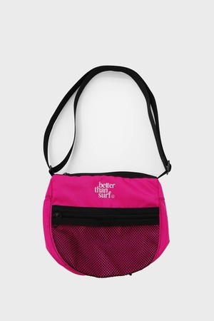 MESH POCKET CROSS BAG - HOT PINK