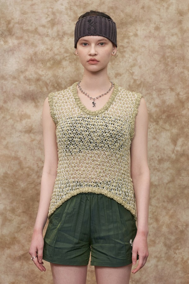 UNALLOYED - 베스트 - KNIT VEST / OLIVE