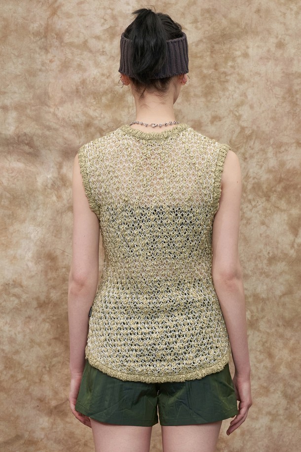 UNALLOYED - 베스트 - KNIT VEST / OLIVE