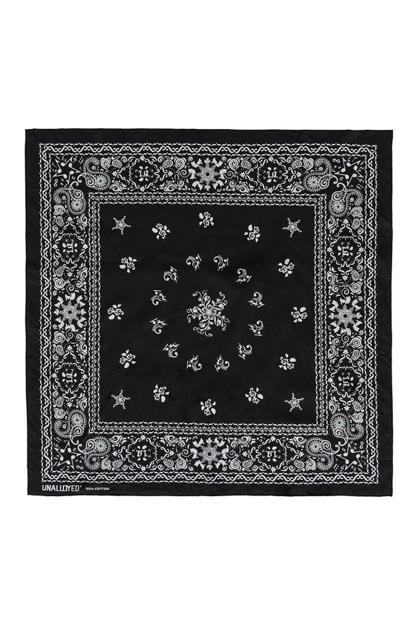 UNALLOYED - 기타소품 - NOTE PAISLEY BANDANA / BLACK