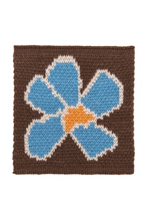 FLOWER KNIT COASTER / BROWN