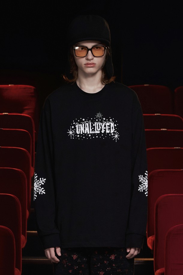 UNALLOYED - 긴팔티셔츠 - SNOW LOGO LSV T SHIRT / BLACK