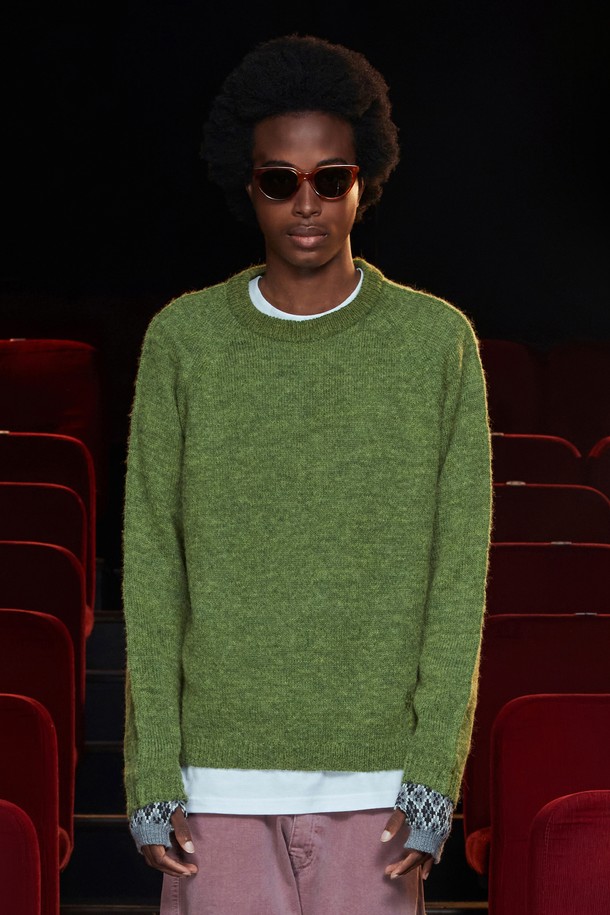 UNALLOYED - 스웨터 - TUCK ALPACA KNIT / GREEN