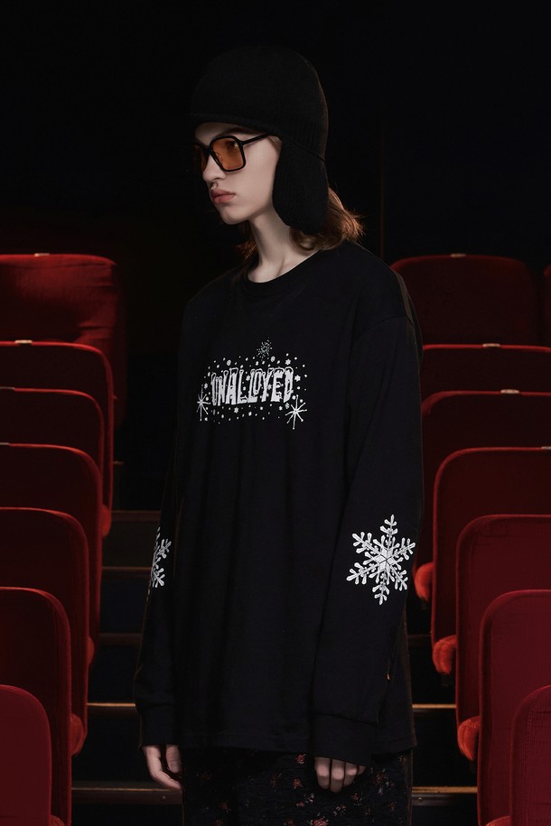 UNALLOYED - 긴팔티셔츠 - SNOW LOGO LSV T SHIRT / BLACK