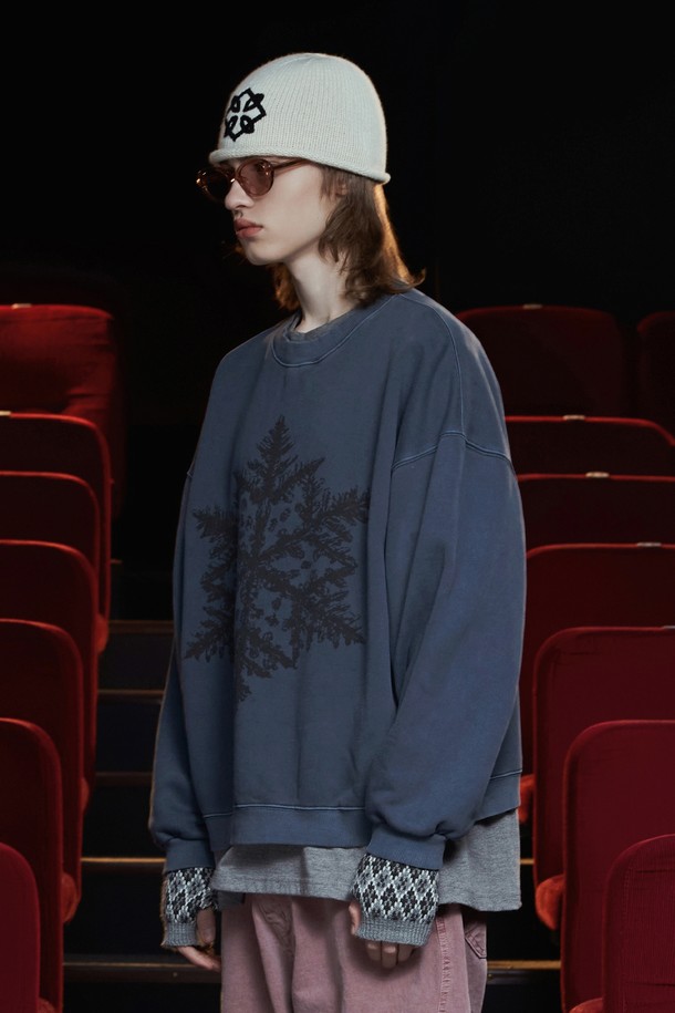 UNALLOYED - 스웨트셔츠 - PIGMENT SNOW SWEATSHIRT / CHARCOAL