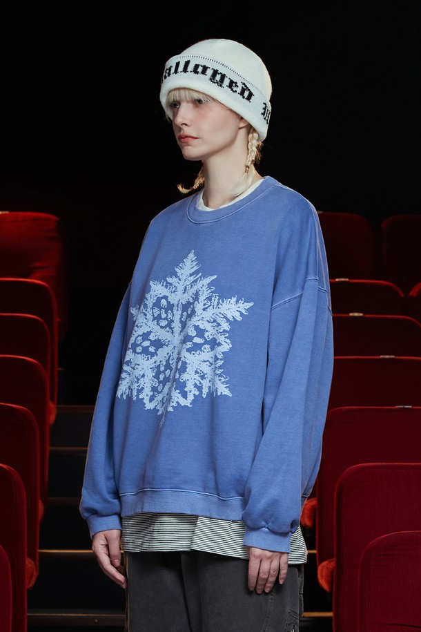 UNALLOYED - 스웨트셔츠 - PIGMENT SNOW SWEATSHIRT / BLUE