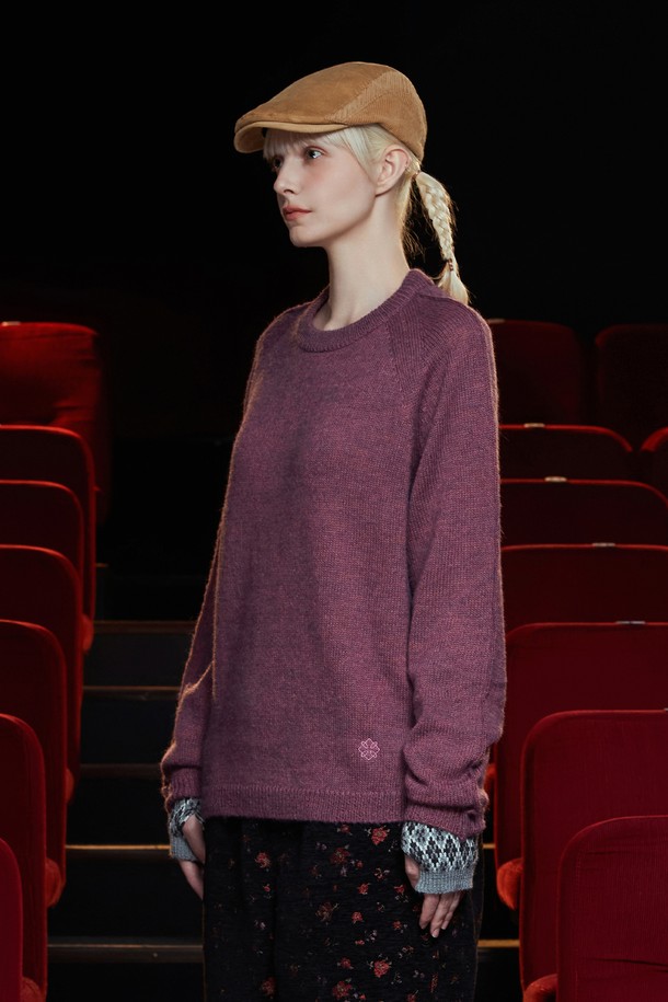 UNALLOYED - 스웨터 - TUCK ALPACA KNIT / PURPLE PINK