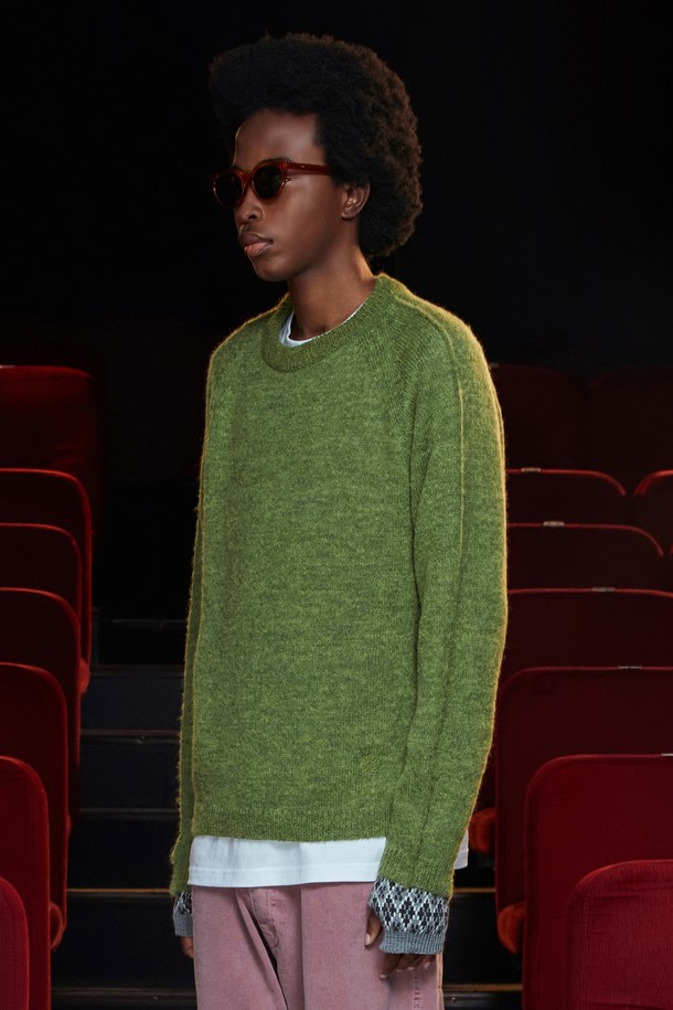 UNALLOYED - 스웨터 - TUCK ALPACA KNIT / GREEN