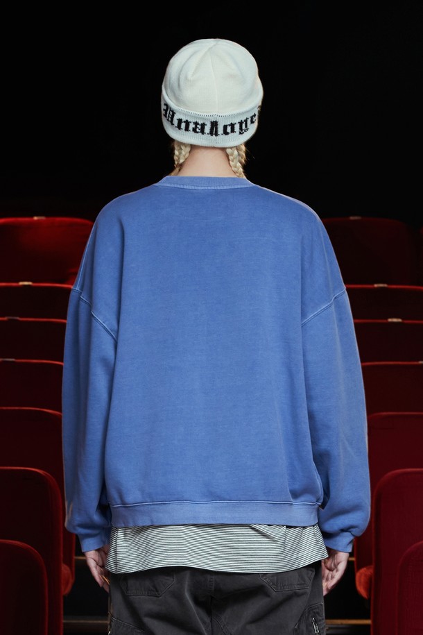 UNALLOYED - 스웨트셔츠 - PIGMENT SNOW SWEATSHIRT / BLUE