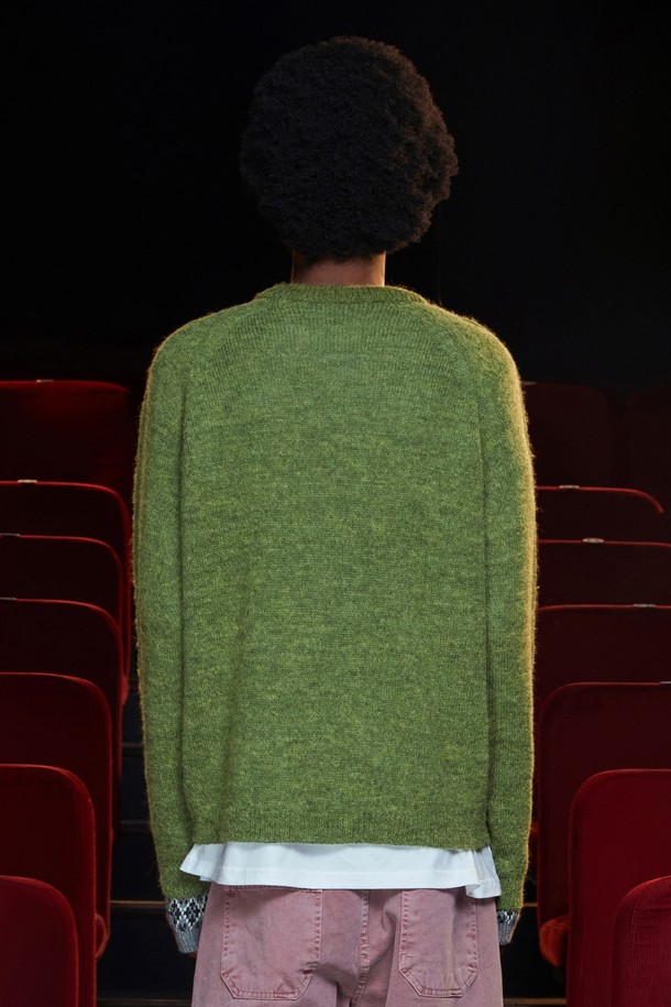 UNALLOYED - 스웨터 - TUCK ALPACA KNIT / GREEN