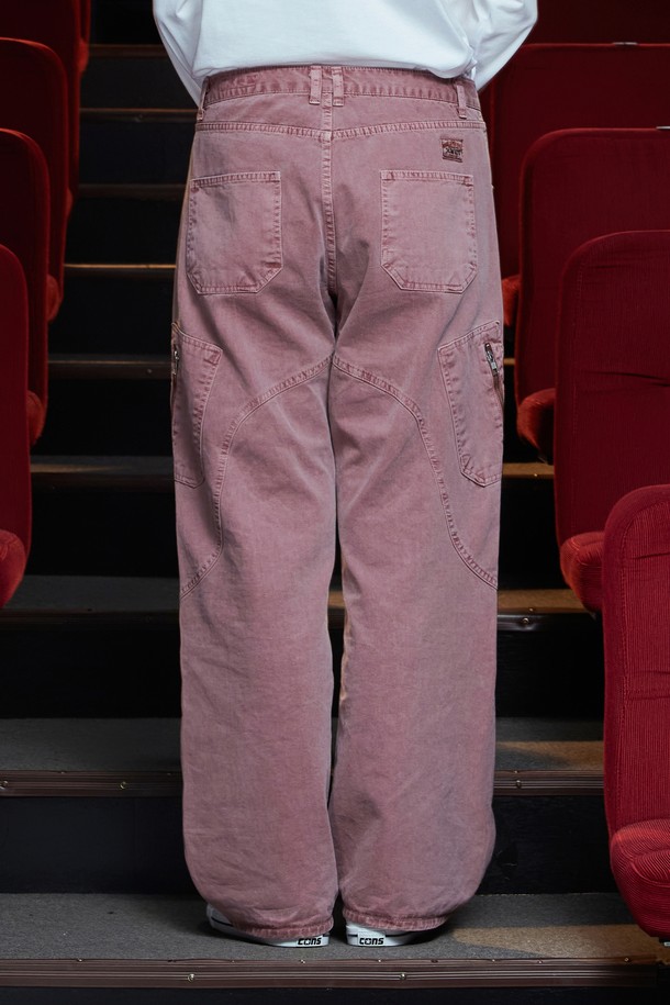 UNALLOYED - 캐주얼팬츠 - DYED ZIP CARGO PANTS / DARK PINK